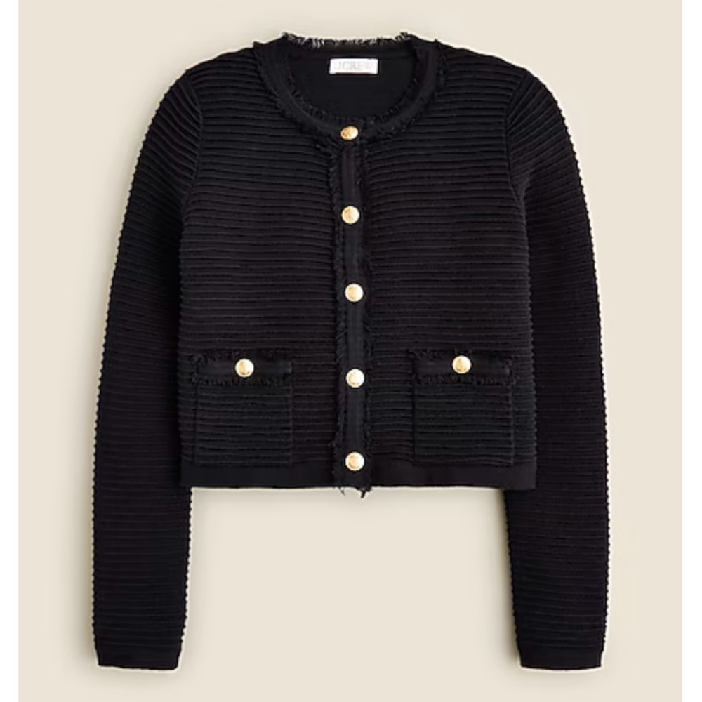 J.Crew Emilie sweater lady jacket in textured cotton